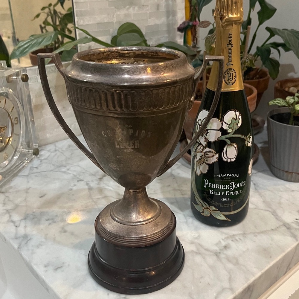 Vintage Champion Lover Trophy Cup Decor  Fun Gift Perfect Patina Silver Plate